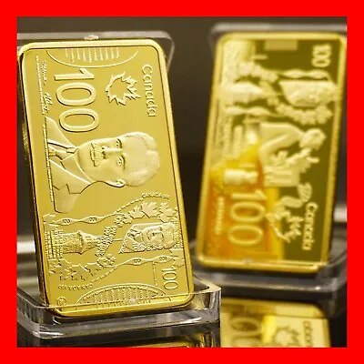 5 X 1 OZ Coin Ounce Bar Bullion .999 Fine Gold Clad Plated Canada • $100