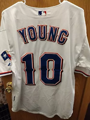 Michael Young Texas Rangers  White Cool Base Jersey • $59