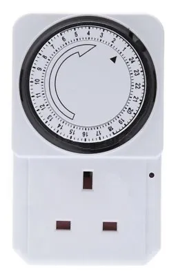 24hr Mains Plug In Timer Switch Time Clock Socket Uk 3 Pin Lights • £10.65