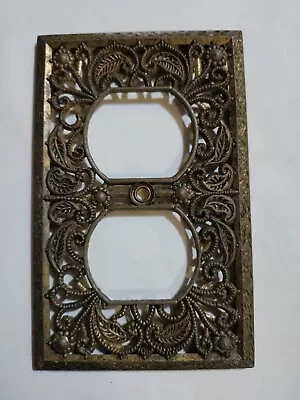 Vintage Decorative Floral Metal Filigree Wall Outlet Plate Cover • $19.99