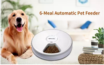  Pet Feeder Food 6 Meal Automatic Dispenser Digital Timer Music （original $50) • $24.99