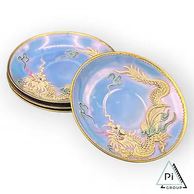 SET: Mitsu-Boshi Japan Blue Dragonware Saucers Gold White Moriage Lot Plates • $29.99