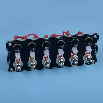 6 Gang Rocker Switch Panel W/ LED Circuit Breaker Fuse Box For Car Marine Boat • $27.89