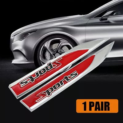 2× Car Metal 3D Sports Logo Emblem Badge Sticker Trunk Fender Decal Accessories • $18.23