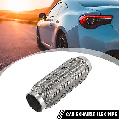 2 X7 X8  Car Exhaust Flexible Pipe Tubing Universal Stainless Steel Silver Tone • $27.99
