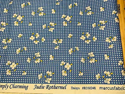 Aunt Grace SIMPLY CHARMING Daisies Judie Rothermel Cotton Fabric Marcus FQ • $3.29