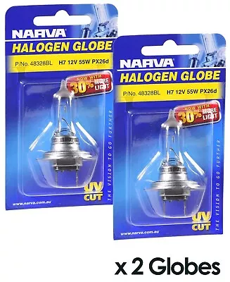 X2 48328BL Narva H7 Globe 55W Halogen Plus 30% Light Globe 12V H7 Bulb • $38.95