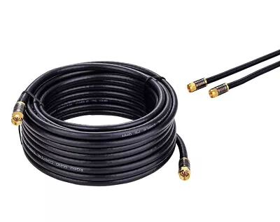 RG6 QUAD Shield Coax Cable Black TV Antenna Satellite 3ft-100ft Multi-Pack Lot • $380.29