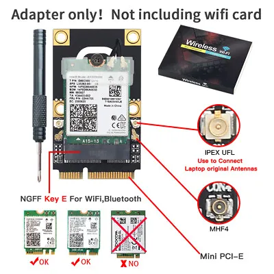 M.2 2230 Key A A+E To Mini PCIE WiFi Bluetooth Adapter For NGFF AX200 AX210 Card • $8.99