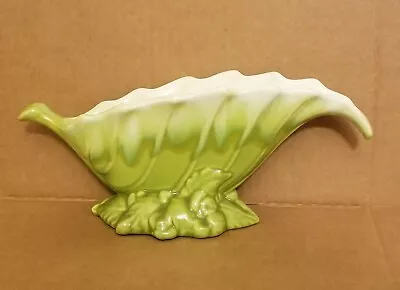 Royal Haeger Pottery Hickman R460 Leaf Design Vase Planter 12  Bright Green • $25