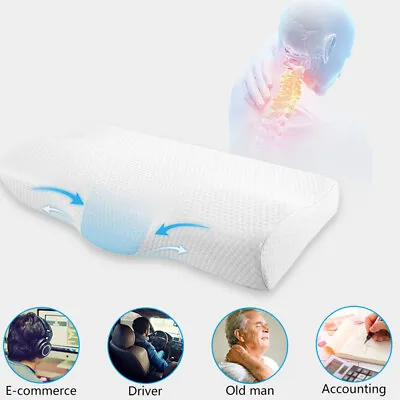 Memory Foam Pillow Contour Neck Back Support Orthopaedic Firm Sleeping Pillows • £7.59