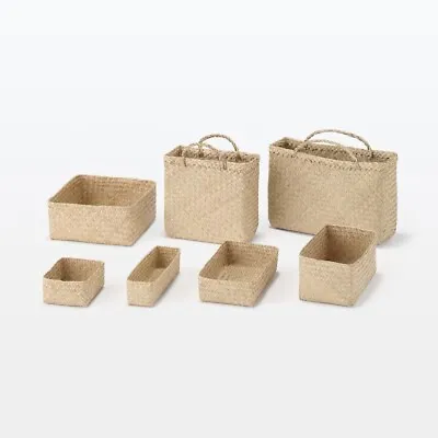 MUJI Seagrass Wickerwork Basket Rectangular Smallmediumlarge From Japan • $19