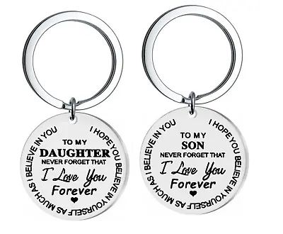 To My Son Daughter Never Forget I Love You Forever Inspirational Keyring UK  • £3.60