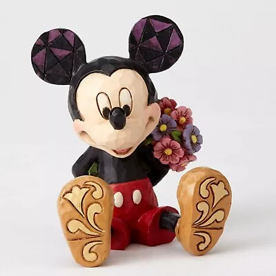 Disney Traditions Mickey Mouse With Flowers Jim Shore 4054284 Mini Size 7cm H • $38.45