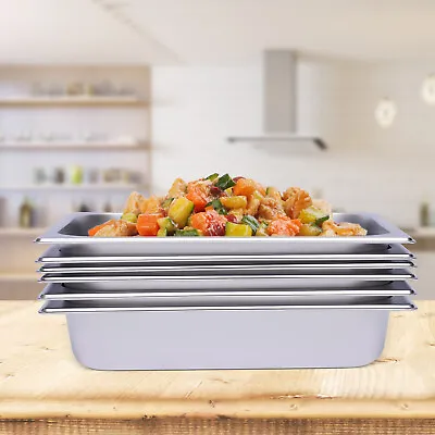 6 Pack Hotel Pans 2.36  Deep Steam Table Pan 1/2 Half Size Commercial Hotel Pan • $33.25