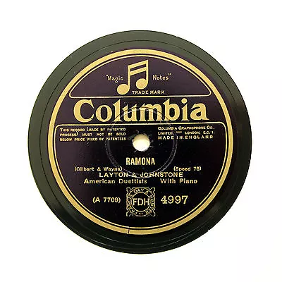 LAYTON & JOHNSTONE  Ramona/ Dawning  COLUMBIA 4997 [78 RPM] • £5.95