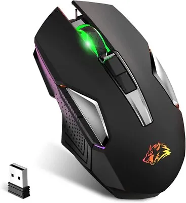 Computer USB Wireless Gaming Mouse With RGB Backlit Adjustable DPI Silent Click • $21.59