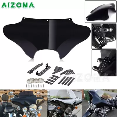 For Harley Road King Softail Fat Boy Motorcycle ABS Batwing Fairing Gloss Black • $356.70