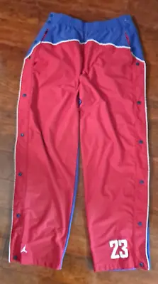 Jordan #23 Vint. Warm Up Break Away Basketball Pants Men's XXL Blue Red Jumpman • $49.99