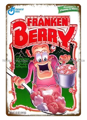 Franken Berry Cereal 1990s Metal Tin Sign Bedroom Decoration Designs • £18.20