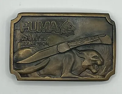 VINTAGE 1977 **PUMA** Pocket Knife Gutmann Cutlery  BELT BUCKLE • $43.25