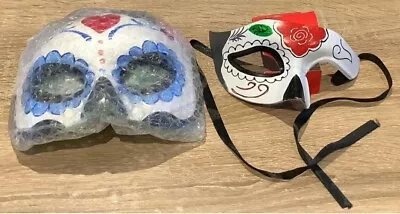 Smiffys Mexican Day Of The Dead Eyemask With Rose Fancy Dress Costume Party • £13