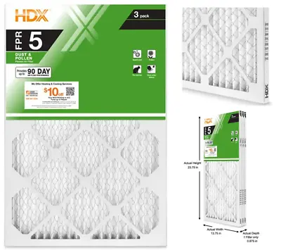 14 X 24 X 1 Standard Pleated Air Filter FPR 5 3-Pack Air Filters Replacement • $15.67