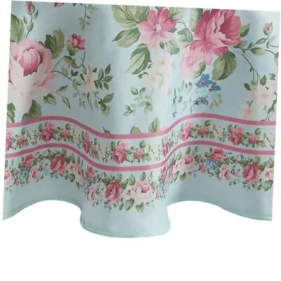  Spring Summer Garden Cottage Border 70 X70  (Round Tablecloth) Vintage Floral • $41.51