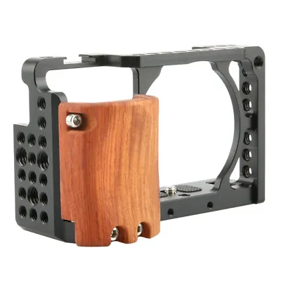 $53.09 • Buy NICEYRIG AU Camera Cage For Sony A6400 A6300 With Wooden Handle Grip / Cold Shoe