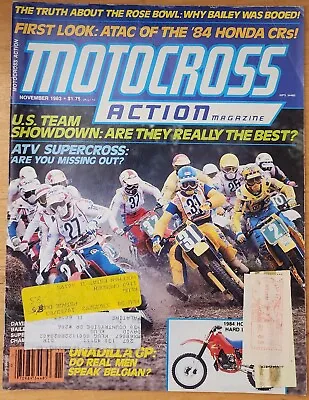 Motocross Action November 1983 Magazine Vintage MX '84 Honda CR ATV Supercross • $19.97