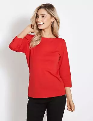 $16.02 • Buy Rockmans 3/4 Sleeve Boat Neck T-Shirt Womens Clothing  Tops T-Shirt