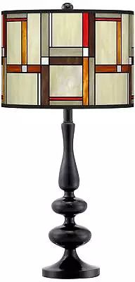 Modern Squares Giclee Paley Black Table Lamp • $99.99