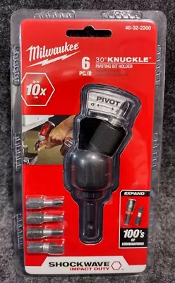 Milwaukee Tool 30° Knuckle Pivoting Bit Holder W/5 Bits SHOCKWAVE Impact Duty • $19.95