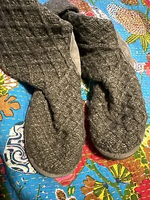 Ugg Australia Tall Gray Lattice Cardy Sheepskin Sweater Boots 3066 Women's Sz 10 • $39.99