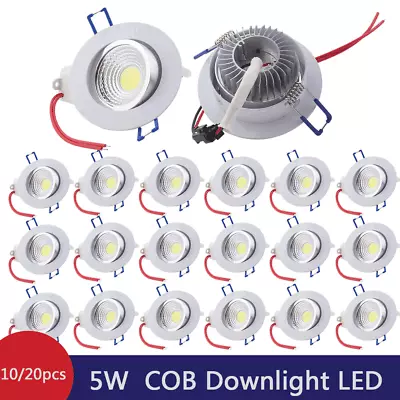 10/20Pcs COB Dimmable 5w Downlight LED Recessed Ceiling Panel Light Spotlight • $39.99