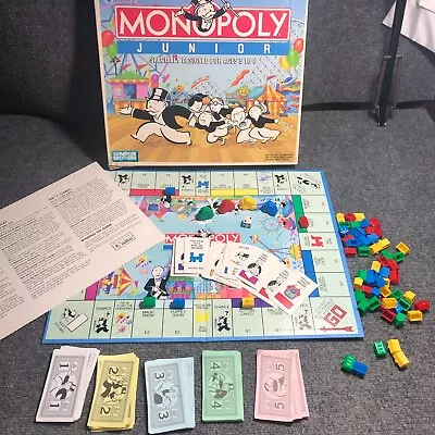 VINTAGE MONOPOLY JUNIOR 1990 PARKER BROTHERS BOARD GAME 100% Complete • $24.95