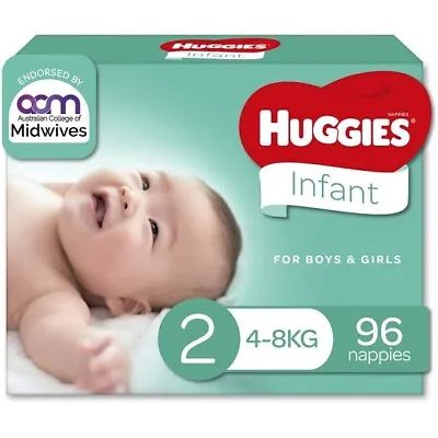 Huggies Size 2 Nappies - Half Box Sealed In Plastic X48 Nappies In Total • $10