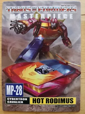 Original PROFILE CARD ONLY For Transformers Masterpiece Hot Rodimus MP-28 • $30