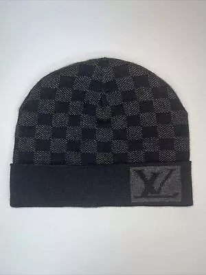 Louis Vuitton Men’s Black /Gray Wool Damien  Graphite Beanie Hat • $199.99