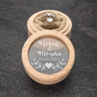 £13.91 • Buy Personalised Wedding Rings Box Wedding Ring Holder Engagement Ring Bearer Pillow