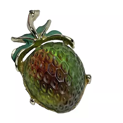 Vintage Austria Frosted Molded Glass Berry Fruit Pin • $39.97