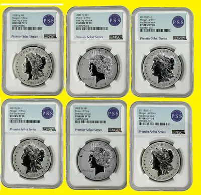 2022 MORGAN & Peace Dollar  6 Coins Set NGC RV PF 70 First DAY OF ISSUE Mint3.5k • $1999