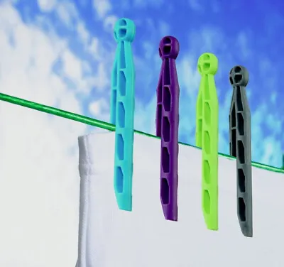 24 Strong Dolly Pegs Durable Plastic Laundry Washing Clothes Line Coloured Pegs • £2.80
