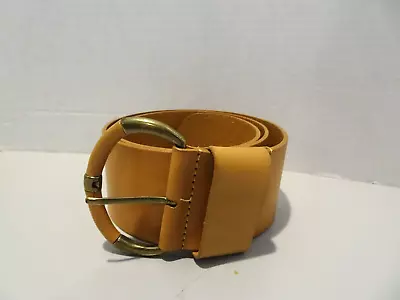 Talbots Tan Brown Leather Wide Belt Hips Waist Buckle Size XS Vintage • $19.99