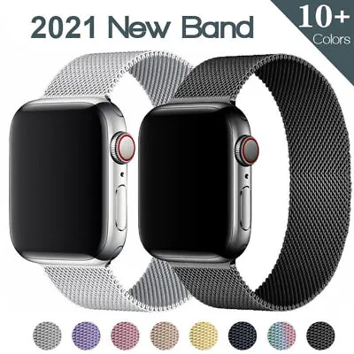 $22.44 • Buy For Apple Watch Strap Serie SE 7 6/5/4 Magnetic Milanese Loop Band 38/40/42/44mm