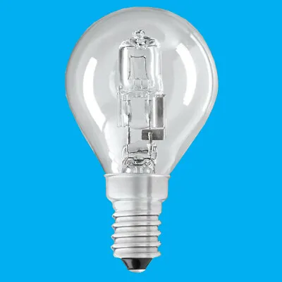 £6.99 • Buy 2x 28W =37W Halogen Dimmable Clear Round Golf Energy Saving Light Bulbs SES E14
