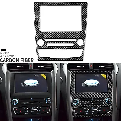 Real Carbon Fiber Center Console AC CD Panel Cover For Ford Fusion Mondeo 13-19 • $20.99