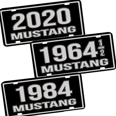 Compatible W Mustang Muscle Car 1964 - 2021 Black Silver Aluminum License Plate • $18.95