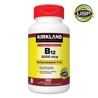 Kirkland Signature Vitamin B-12 5000mcg Quick Dissolve Tablet 300 Count EXP-8/26 • $21.03