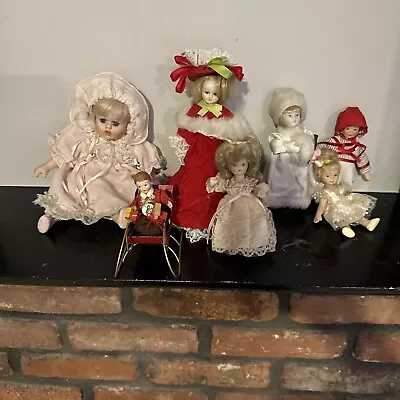 Vintage Doll Lot Doll House Dolls 7 Dolls Assorted • $12